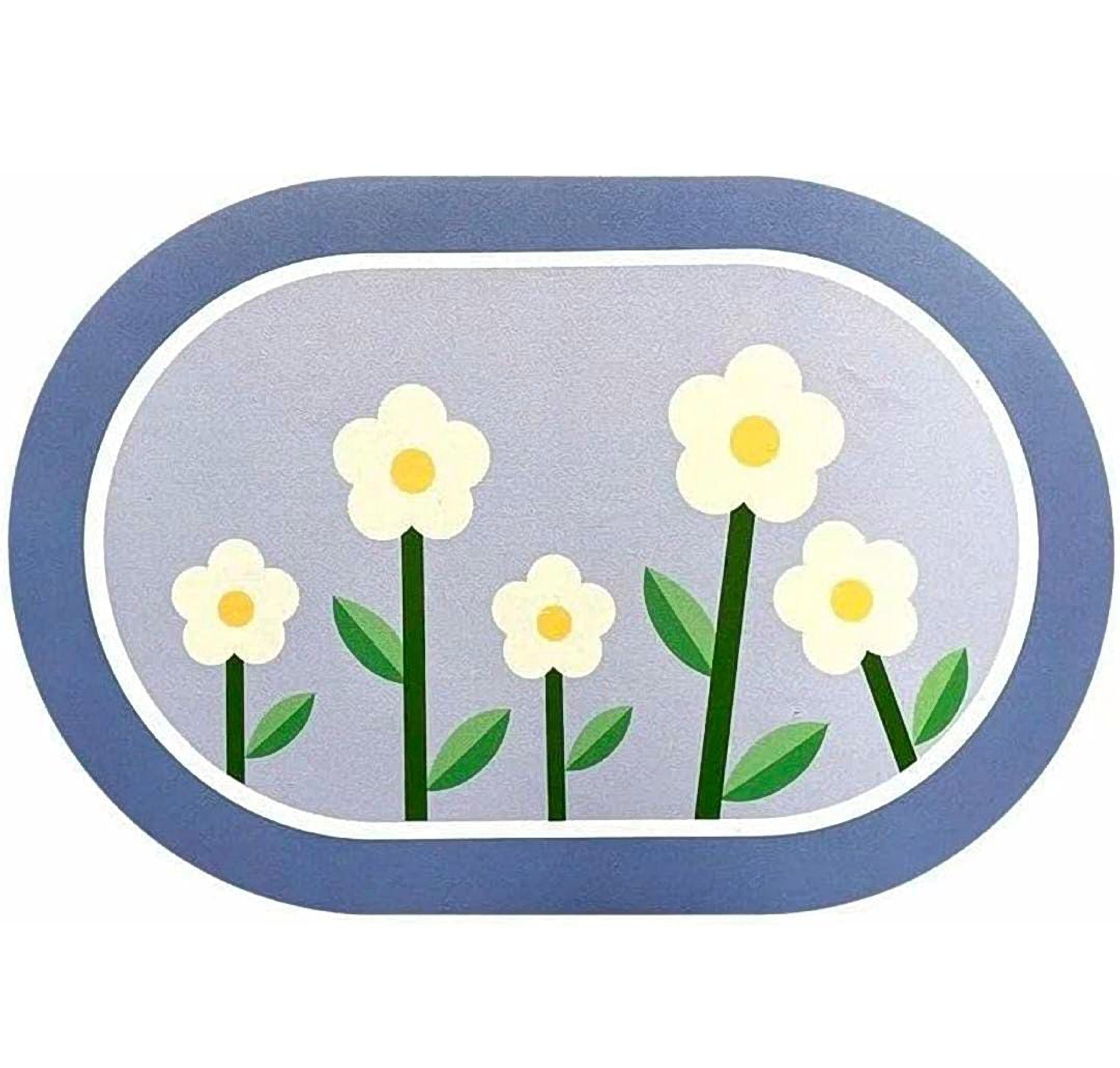 Flower Design Bathroom Mat
