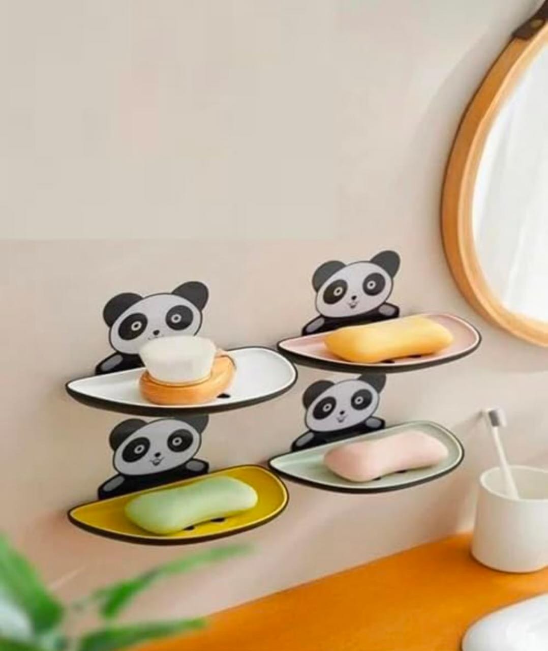 Panda Shaped Soap Holder - 2 Pcs