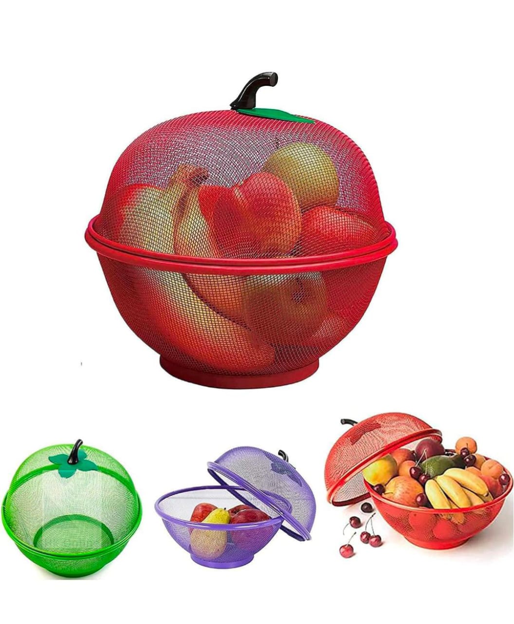 Apple Shaped Fruit Basket with Cover