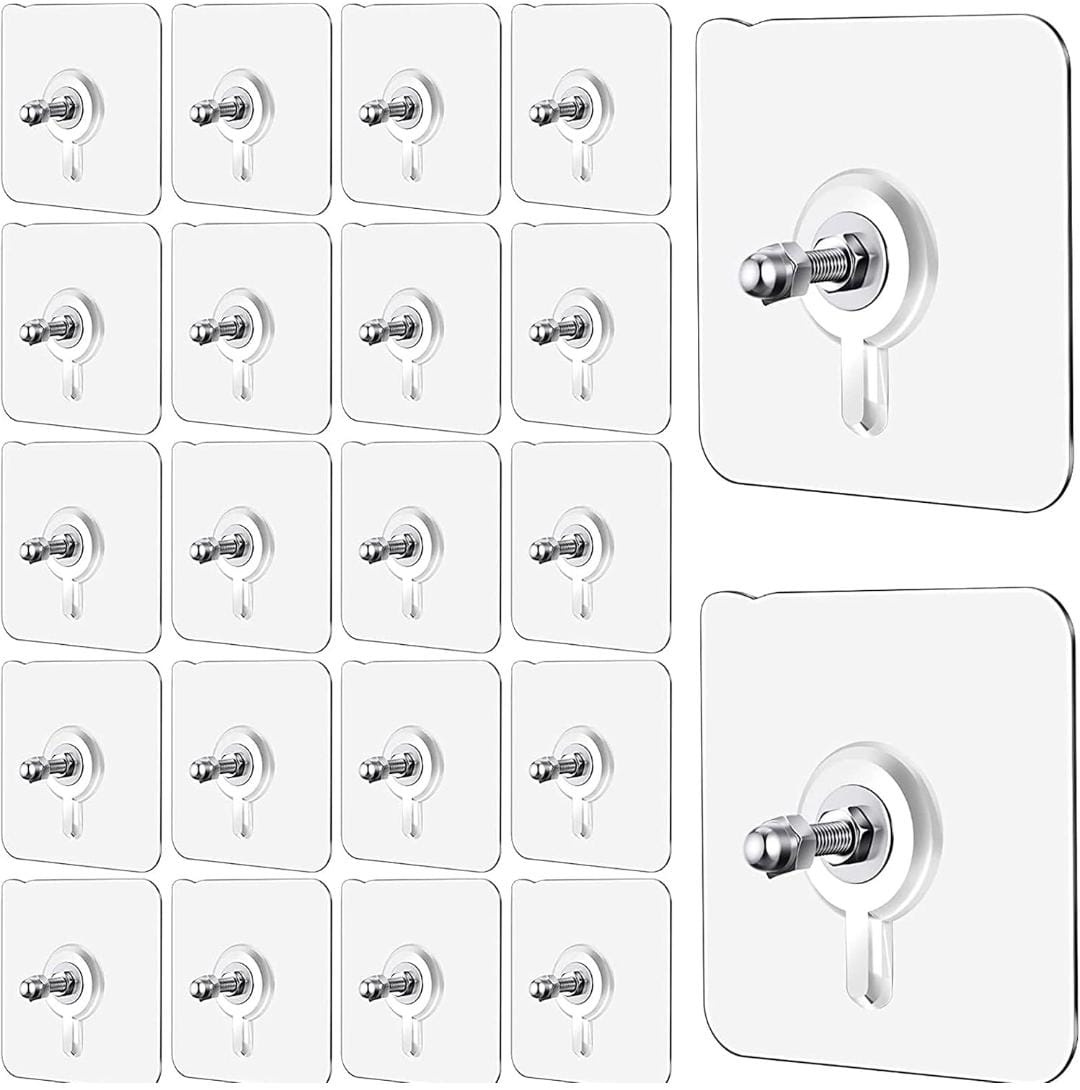 Self-Adhesive Screw Sticker Hooks - 10 Pcs
