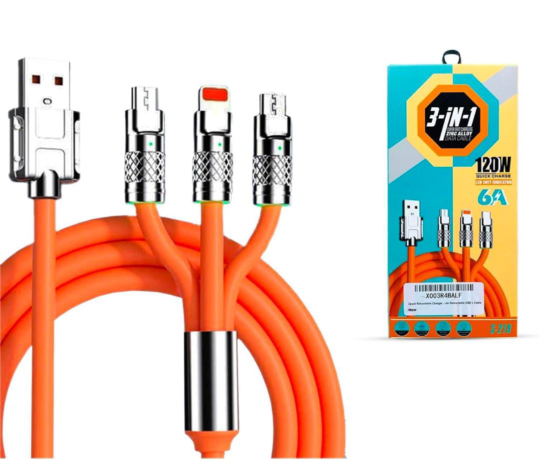 3-in-1 Fast Charging Mobile Data Cable