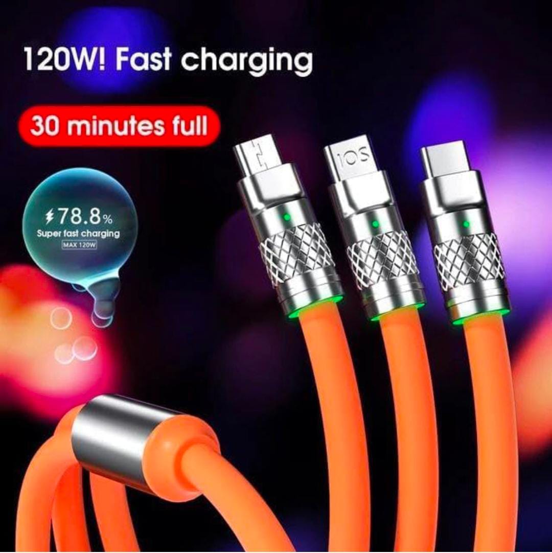 3-in-1 Fast Charging Mobile Data Cable