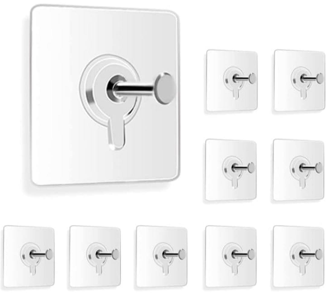 Self-Adhesive Screw Sticker Hooks - 10 Pcs