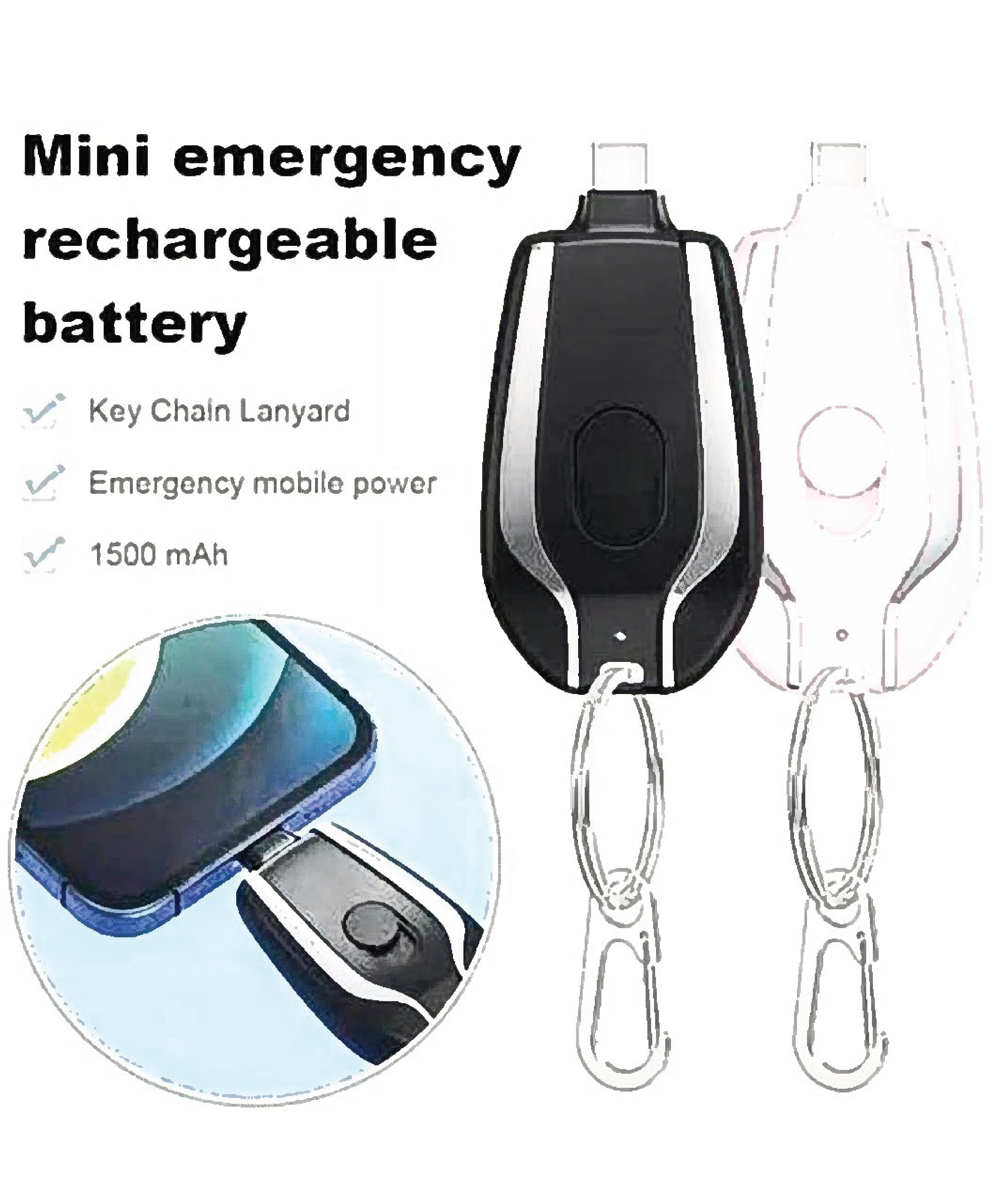 C-Type Keychain Emergency Charger
