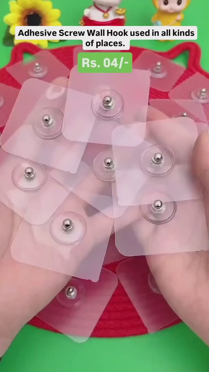 Self-Adhesive Screw Sticker Hooks - 10 Pcs