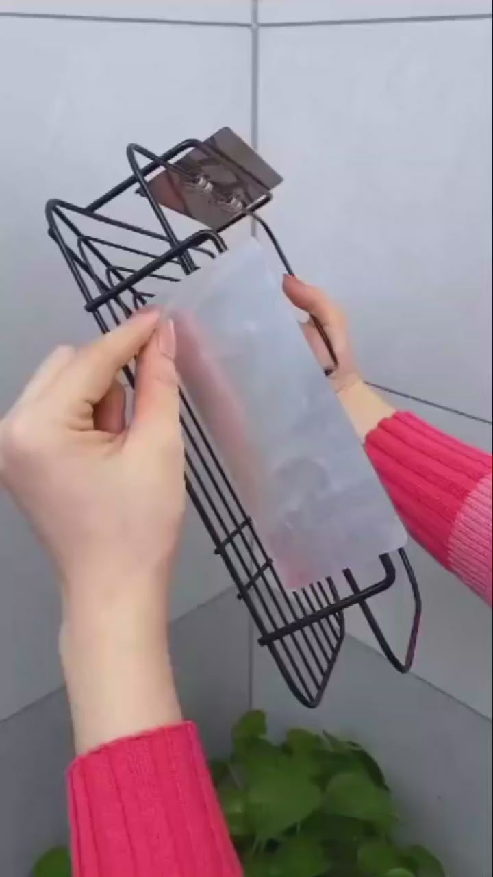 Black Bathroom Corner Shelf Organizer