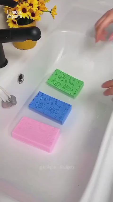 Soft Bath Scrubber Sponge - 3 PCs