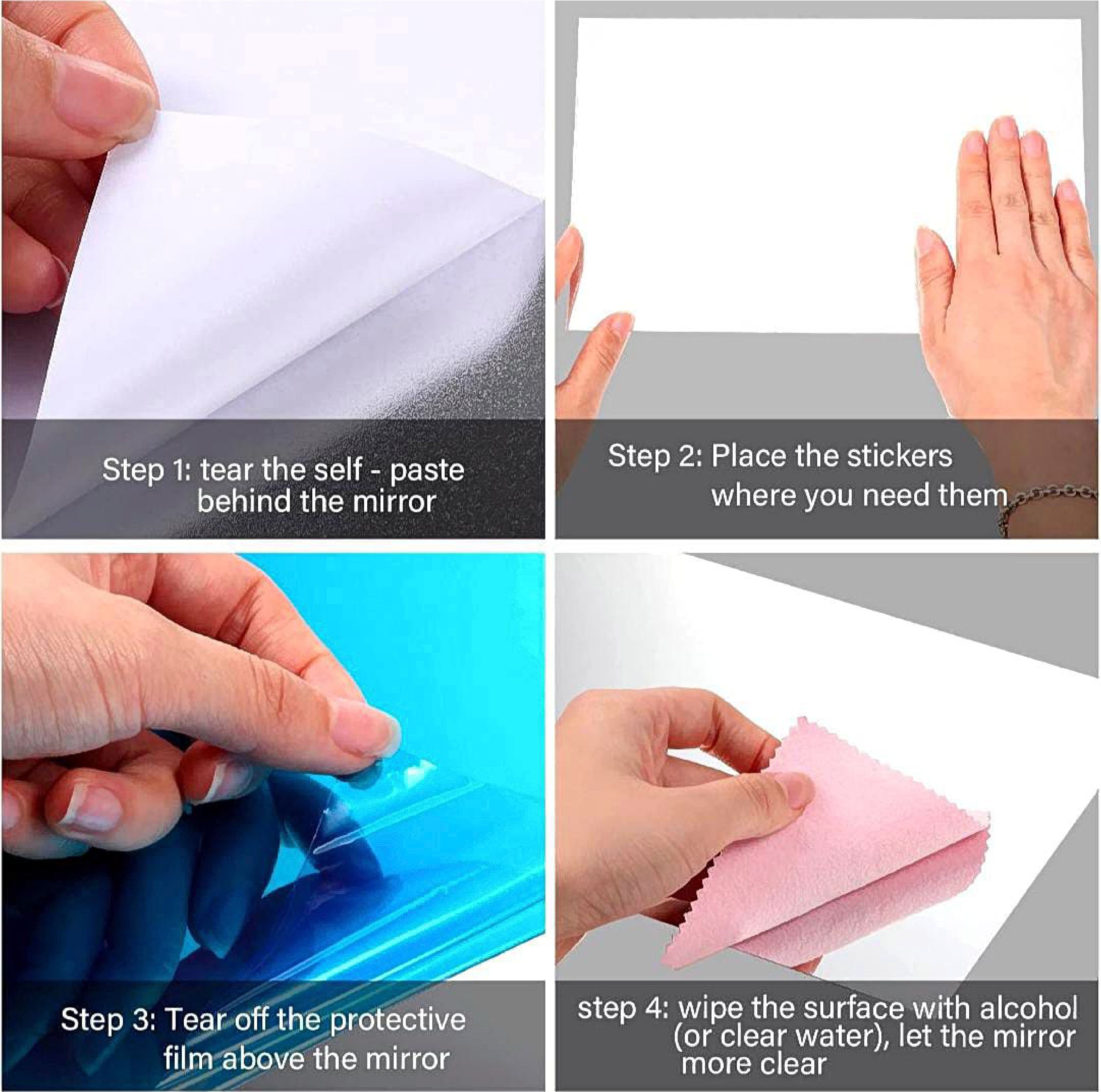 Flexible Plastic Mirror Square - 2 pcs
