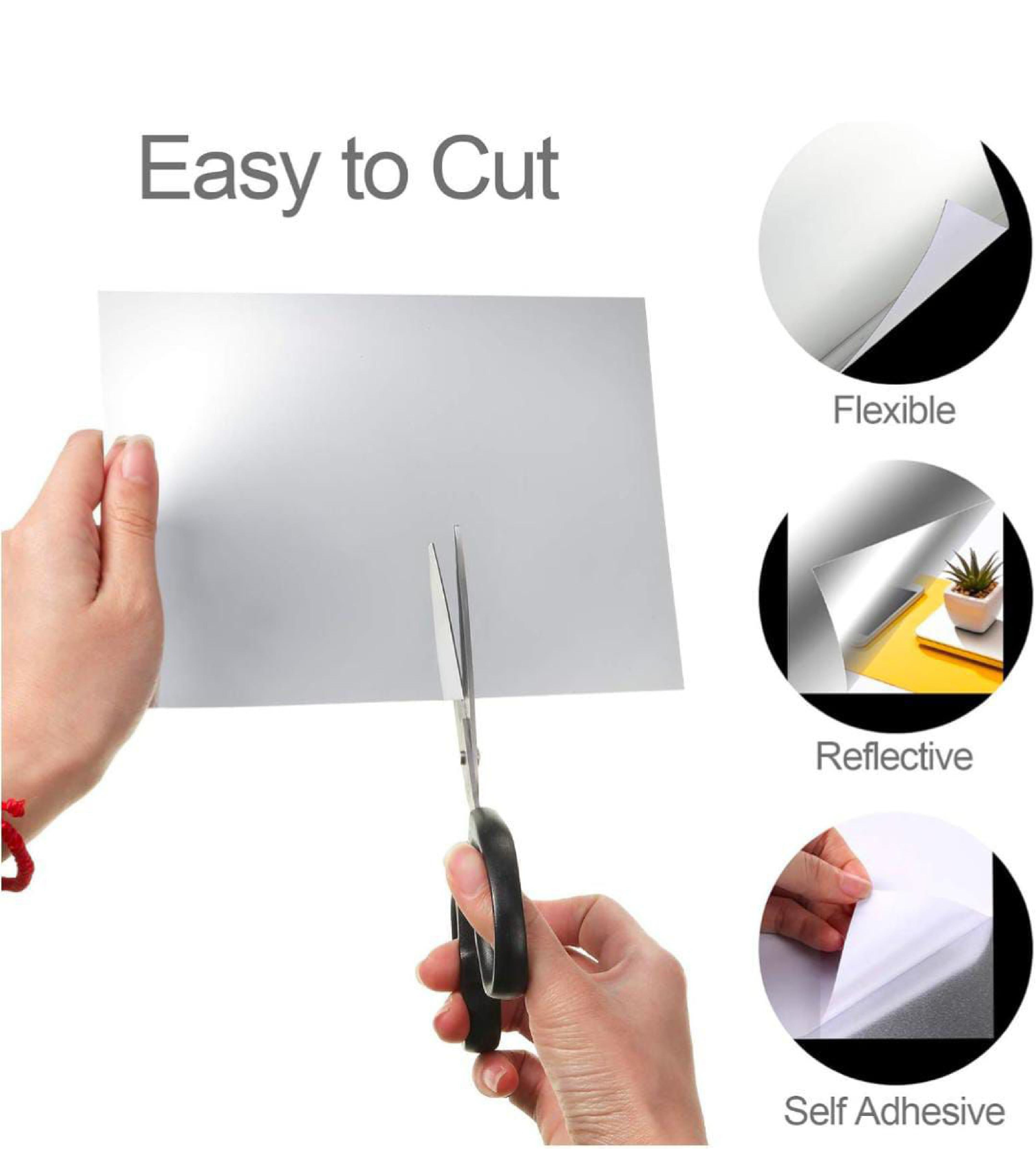 Flexible Plastic Mirror Square - 2 pcs