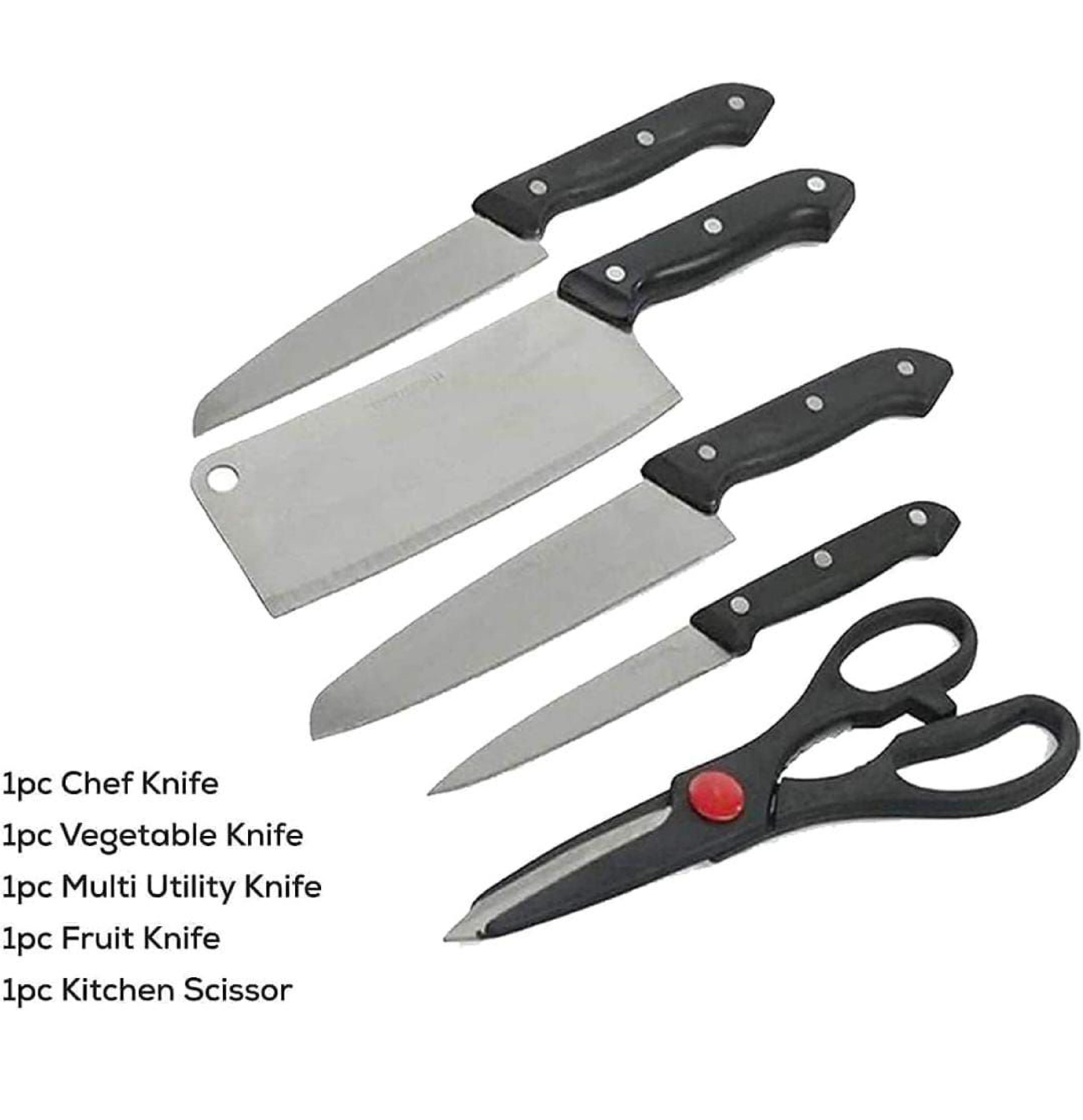 Wooden Chopping Board with Knife Set